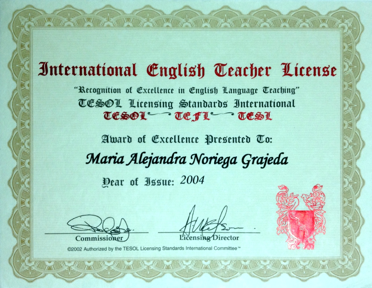 International English Teacher License